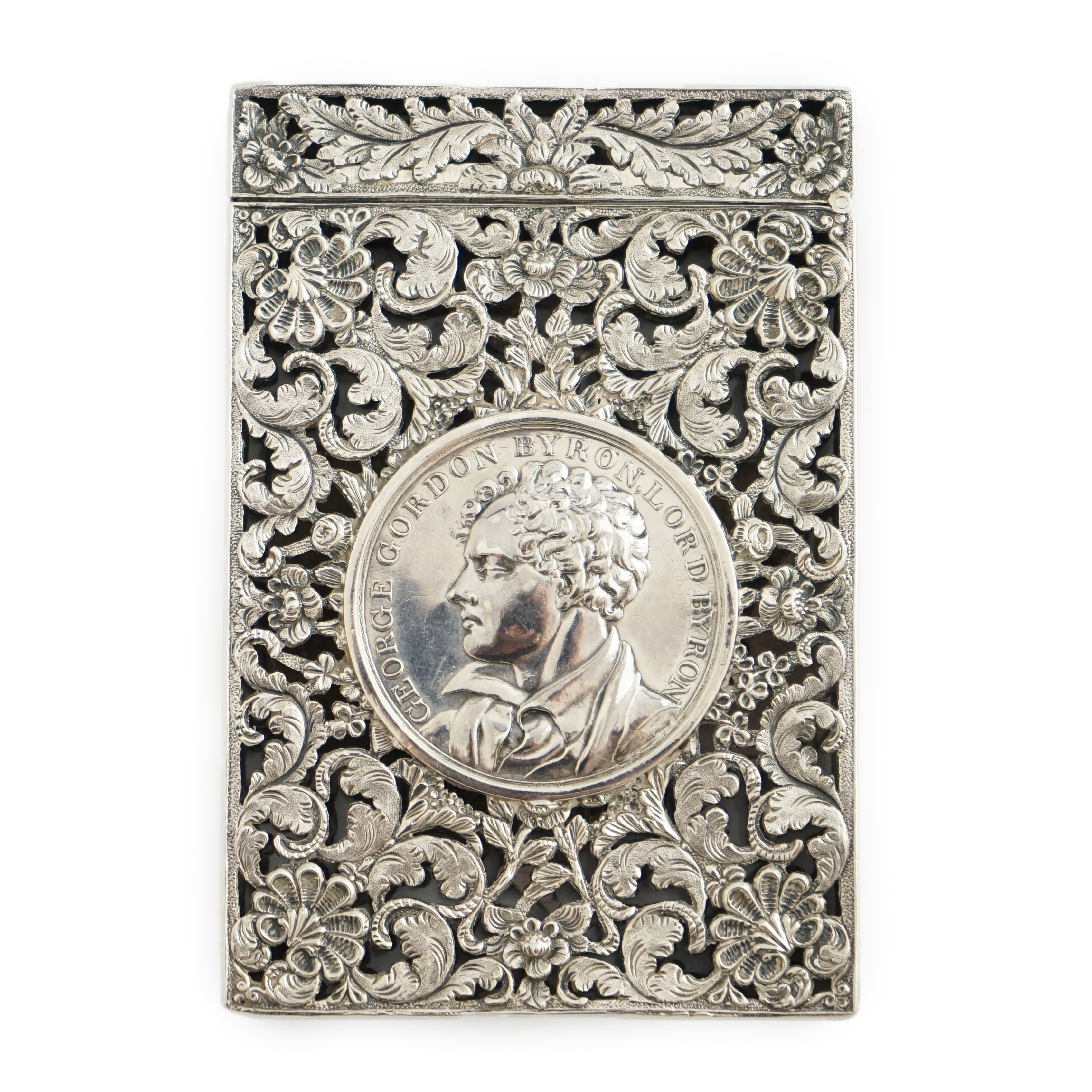 A rare William IV silver castle top card case